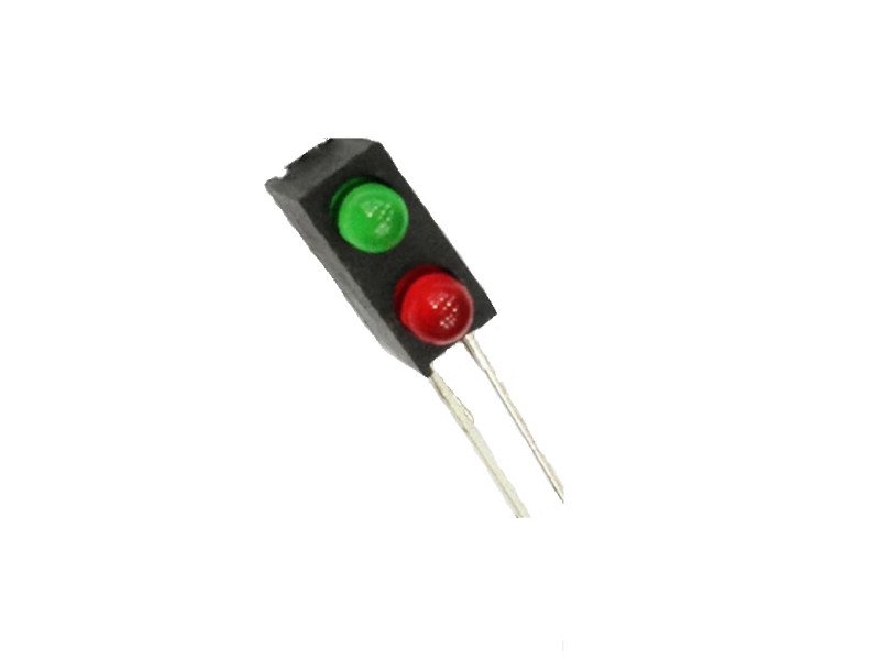 3MM Double Hole LED Light Holder with Light Green+Red (pack of 10)