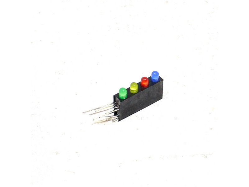 3MM Four Hole Lamp Holder with Light (Blue + Red + Yellow + Green + Left + Right) - (Pack of 5)