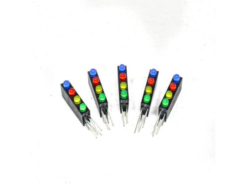 3MM Four Hole Lamp Holder with Light (Blue + Red + Yellow + Green + Left + Right) - (Pack of 5)