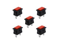 KCD1-101 AC 250V 6A 2-Pin Rectangle Plastic Push Button Red (Pack of 5)