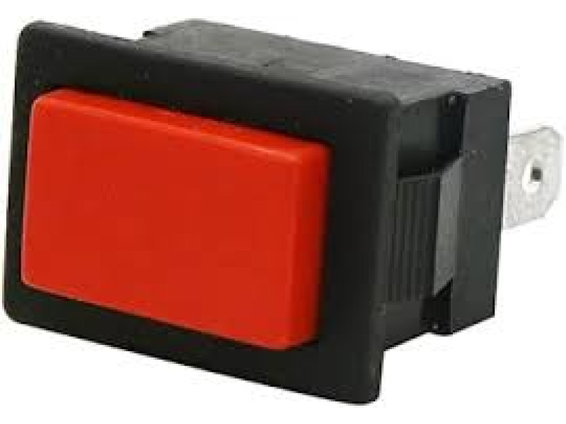 KCD1-101 AC 250V 6A 2-Pin Rectangle Plastic Push Button Red (Pack of 5)
