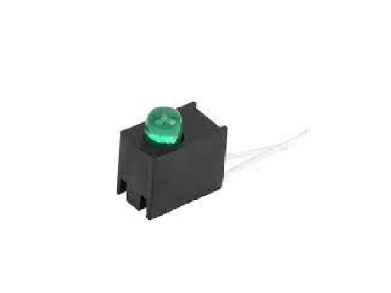 Green 3MM Single Hole LED Light Holder with Light (Pack of 10)