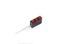 Red 3MM Three Hole LED Light Holder with Light (Pack of 10)