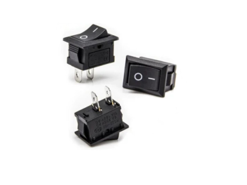 KCD1-101 AC 250V 6A 2 Pin SPST Snap in Mini Boat Rocker Switch (Pack of 5)