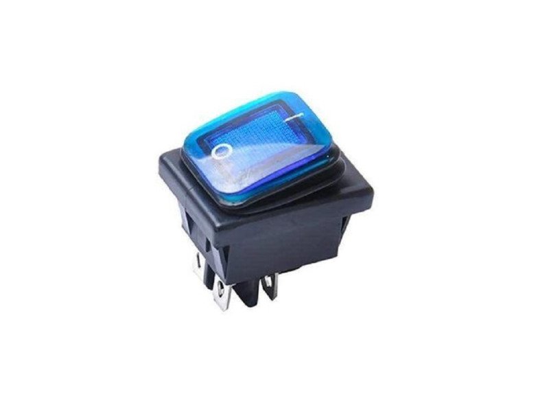 4 Pins 250V 12V UL Illuminated 30A Rocker Switch – BLUE