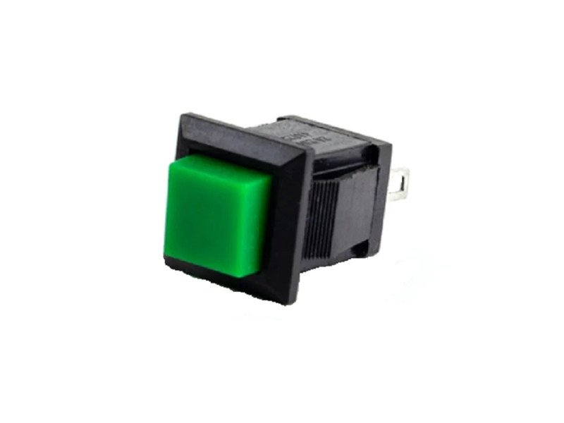 Green DS-431 2PIN OFFON Self-Reset Square Push Button Switch (NC Press Break)