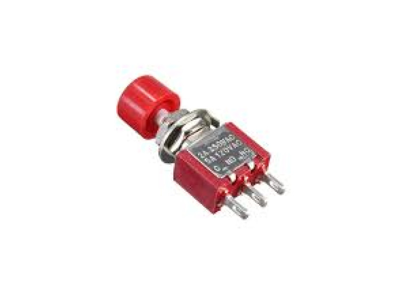 Red DS-612 6MM 3PIN Mini Momentary Self- Reset Automatic Return Push Button Switch