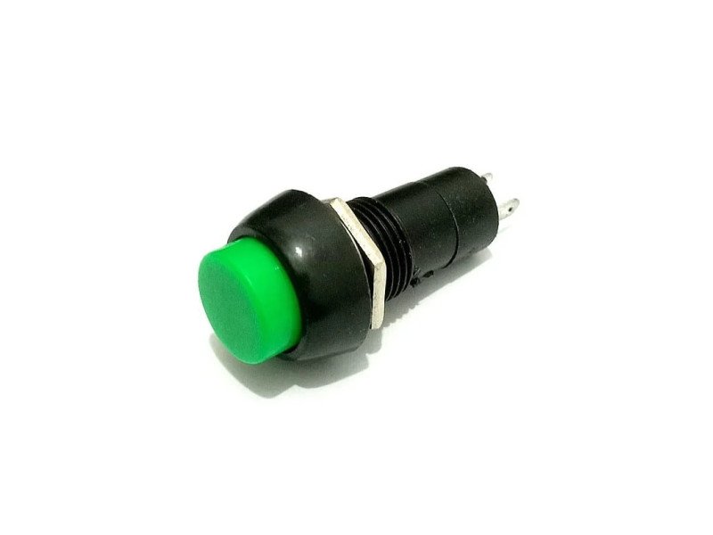 Green PBS-11A 12MM 2PIN Self-Locking Round Plastic Push Button Switch