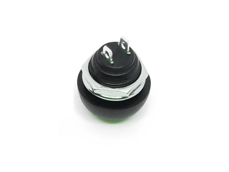 Green Waterproof PBS- 33B 12MM 2PIN Self-Reset Mini Round Push Button