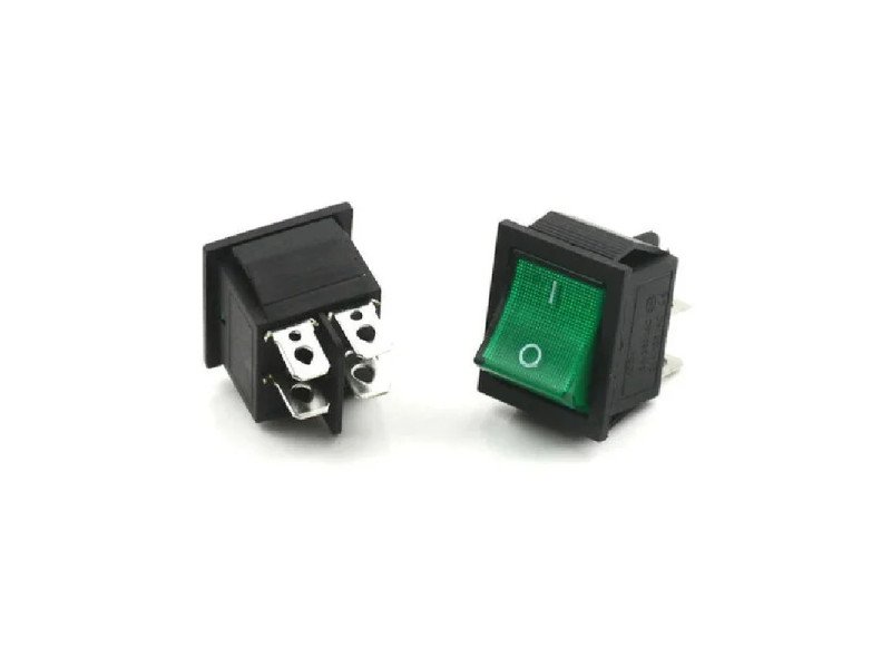 High voltage KCD4 Green DPST 220V 16A ON-OFF 4Pin Rocker Switch