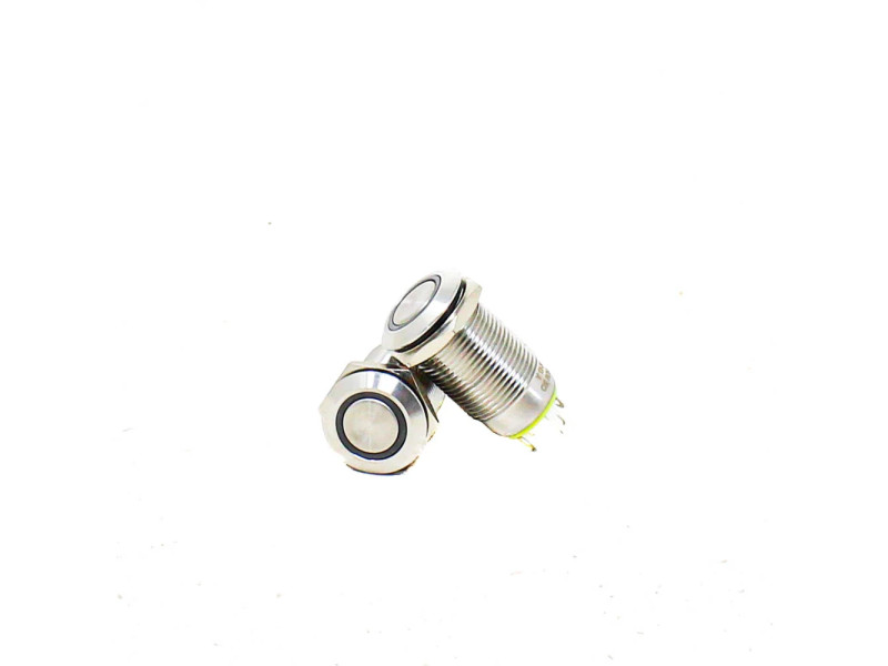 RED 12 mm 220 V Momentary Metal Switch