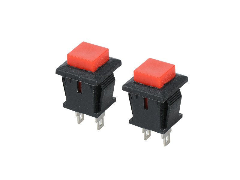 Red DS-431 2PIN OFF-ON Self-Reset Square Push Button Switch (NC Press Break)