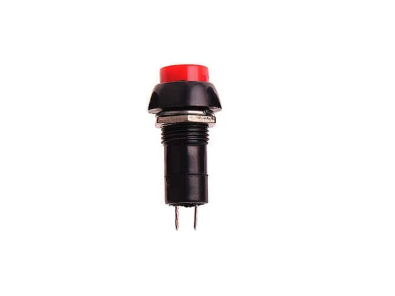 Red PBS-11B 12MM 2PIN Momentary Self-Reset Round Plastic Push Button Switch (Pack Of 5)