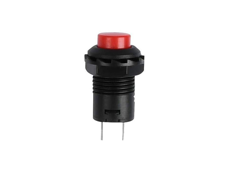 Red AC 3A 250V 12mm 2Pin Momentary Self Reset Round Cap Push Button Switch