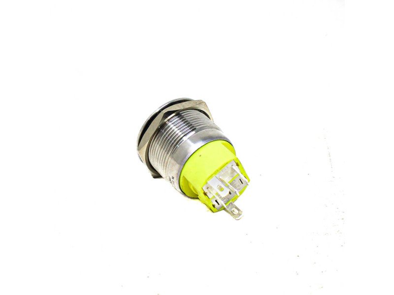 Yellow 22 mm 12V-24 V LATCHING Metal Switch