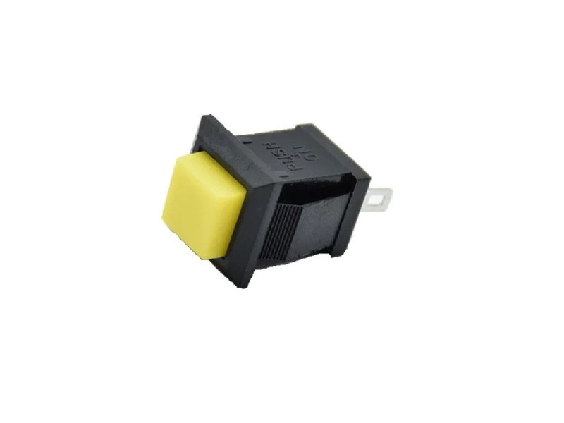 Yellow DS-431 2PIN OFFON Self-Reset Square Push Button Switch (NC Press Break)