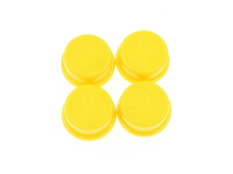 Round Cap for Momentary Tactile Push Button Switch 12x12x7.3mm Yellow (Pack of 5)