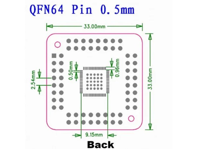 QFN 56 64 SMD TURN TO DIP PCB Adapterberak