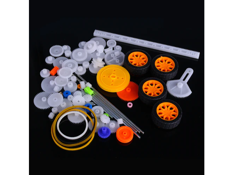 78Pcs Plastic Gear Assorted Kit Set with Various Gear and Axle Belt Bushings for DIY Car Robot Project