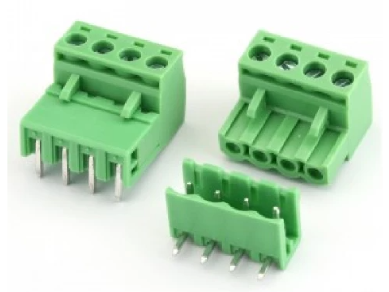 XY2500 / ZB2500 - 4 pin Male & Female Pluggable Terminal Connector Right Angle -Pitch 5.08mm (Pack Of 2)