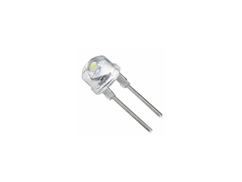 8MM White Led Transparent/Clear Half Round (Pack of 5)