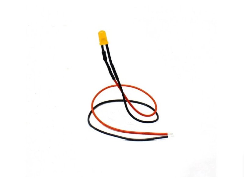 5-9V 5MM Orange LED Indicator Light with Cable (Pack of 5)