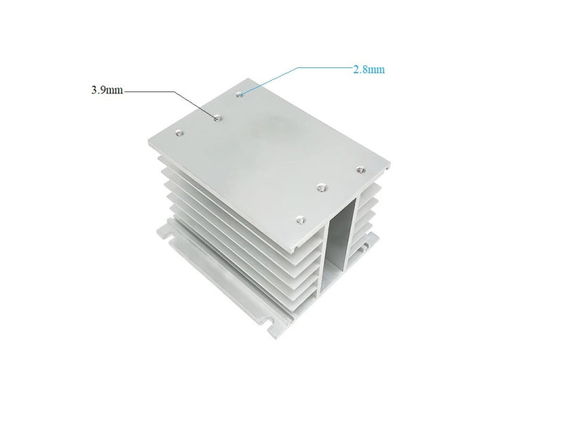 H Shape Aluminum Three-Phase Solid State Relay SSR Heat Sink Base Small Type Heat Radiator for 10A to100A Size:110*100*80MM