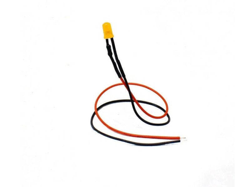 12-18V 5MM Orange LED Indicator Light with Cable (Pack of 5)