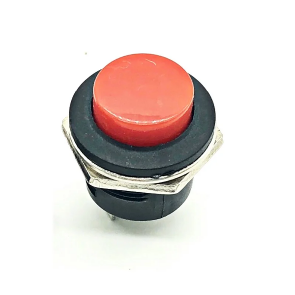 Red R13-507 16mm No Lock Push, Button Momentary Switch 3A, 250V (Pack of 2)