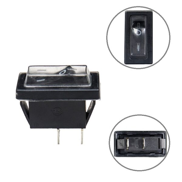 16A 250V AC SPST ON-OFF Dust-proof Rocker Switch-2pcs