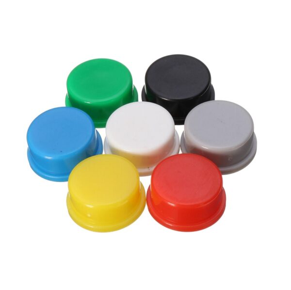 12x12x7.3 mm Round Cap for Square tactile Switch ? Red (Pack of 5)