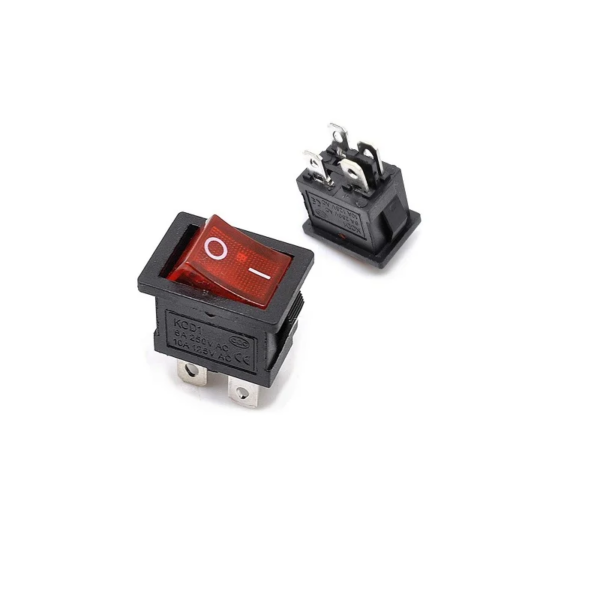 6A 250V SPDT ON-OFF Rocker Switch with Light (Pack of 2)