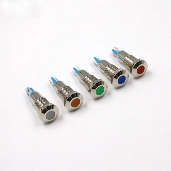 Red 3-9V 8mm LED Metal Indicator Light