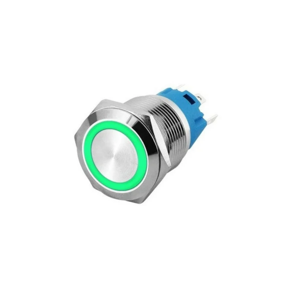 Green 22 mm 12V-24 V Momentory Metal Switch