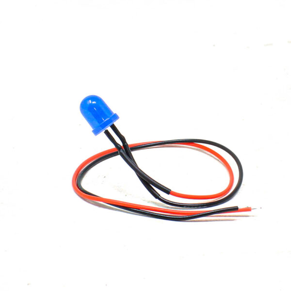 3V 8MM Blue LED Indicator With wire 20cm (Pack of 5)