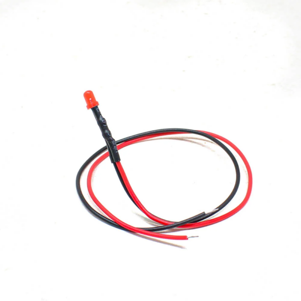 3V Red LED Indicator 8MM Light with Cable (Pack of 5)