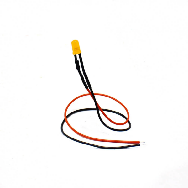 3V 5MM Orange LED Indicator Light with Cable (Pack of 5)