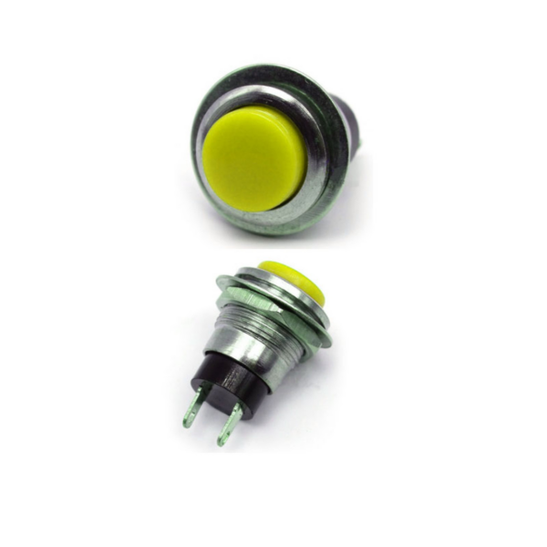 Normal Open Push Button Switch OFF-(ON) SPST 2 Pin Yellow Button (Pack of 2)