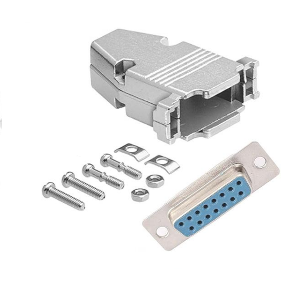 DB15 Connector Female and Female 15 Pin Electrical RS232 D-SUB Dust Cover Connector