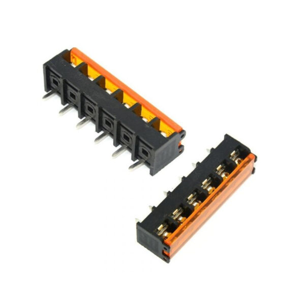 6 Pin Barrier Terminal Block Connector with Flap Cover Lid ? 9.5 mm (Pack of 1)