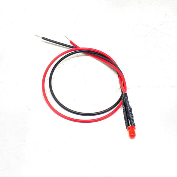 5-9V Red LED Indicator 8MM Light with Cable (Pack of 5)