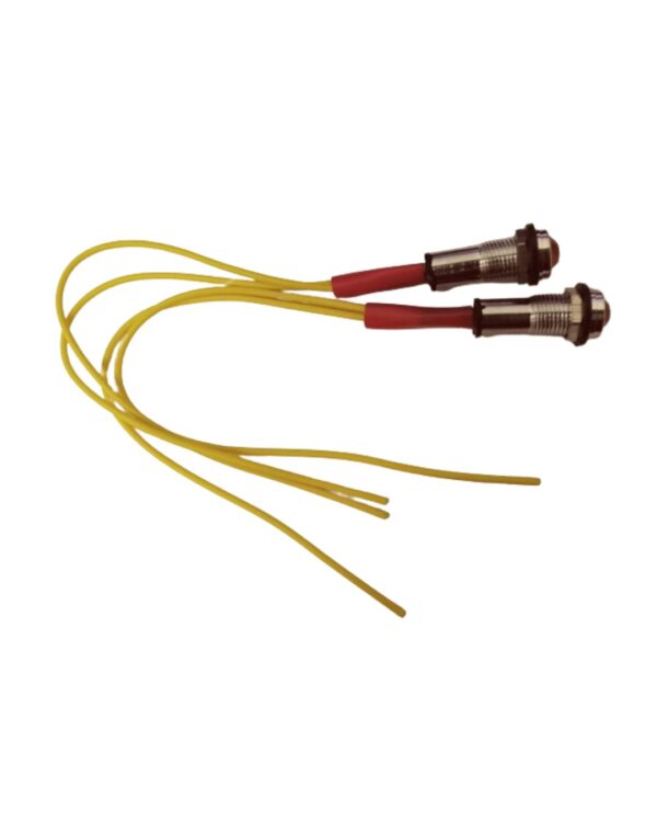 6MM Metal Indicator Light Signal Lamp 220V Orange with 20CM Wire (Pack of 2)