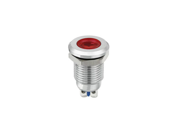 LED Indicator Light 3-24V Red 12mm Metal Pilot Custom Dash Signal Lamp Screw Type