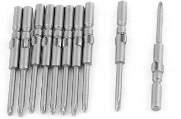 Cross Head 60mm Long Magnetic Screwdriver Bit Set 10Pcs