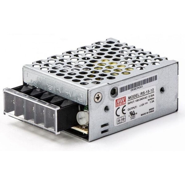 RS-15-12 DC 0-12V 1.3A Regulated Power Supply (100~240V)