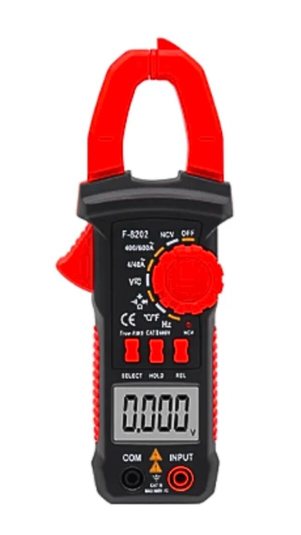 F-8202 Digital Clamp Meter AC Current Clamps 600A Voltmeter Ammeter Ohm Continuity Diode Tester