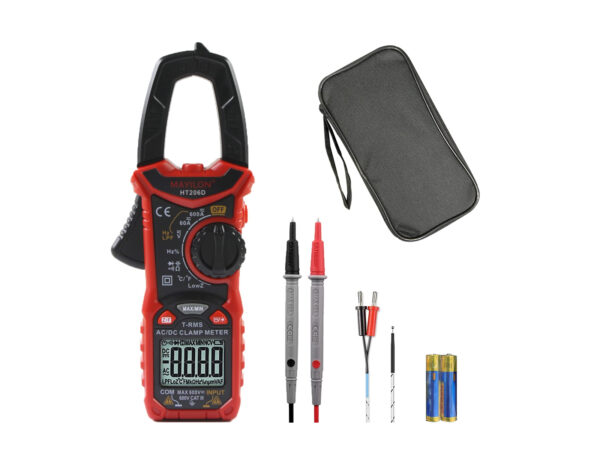 HT206D Clamp Meter T-RMS Multimeter AC/DC Current Voltage Tester Auto Range Voltmeter with Temperature Test