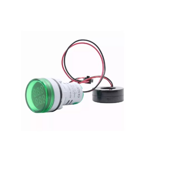 Green AC50-500V 0-100A 22mm AD16-22DVA Round LED Indicator Light with Transformer