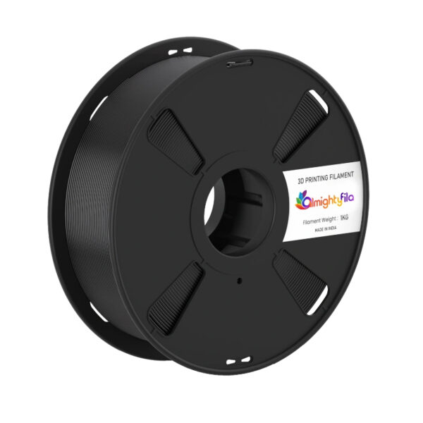 AlmightyFila 3D Printer Filament PLA+ JET BLACK 1.75 MM / 1 KG