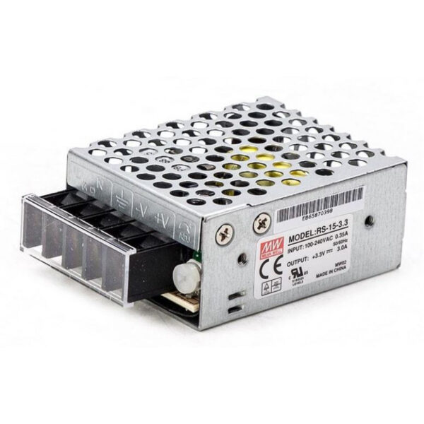 RS-15-3.3 Mean Well SMPS - 3.3V 3A - 9.9W Metal Power Supply